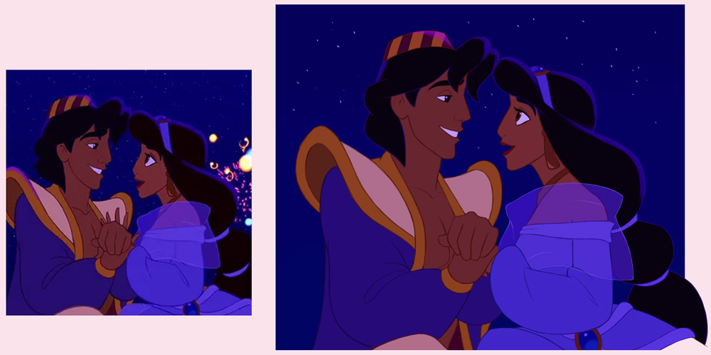 Disney study: Aladdin and Jasmine